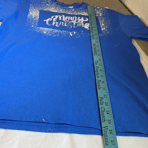 Gildan blue short sleeve Merry Christmas shirt size medium - Picture 7 of 8